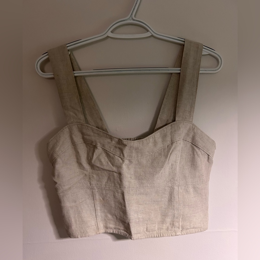 Abercrombie linen cropped tank